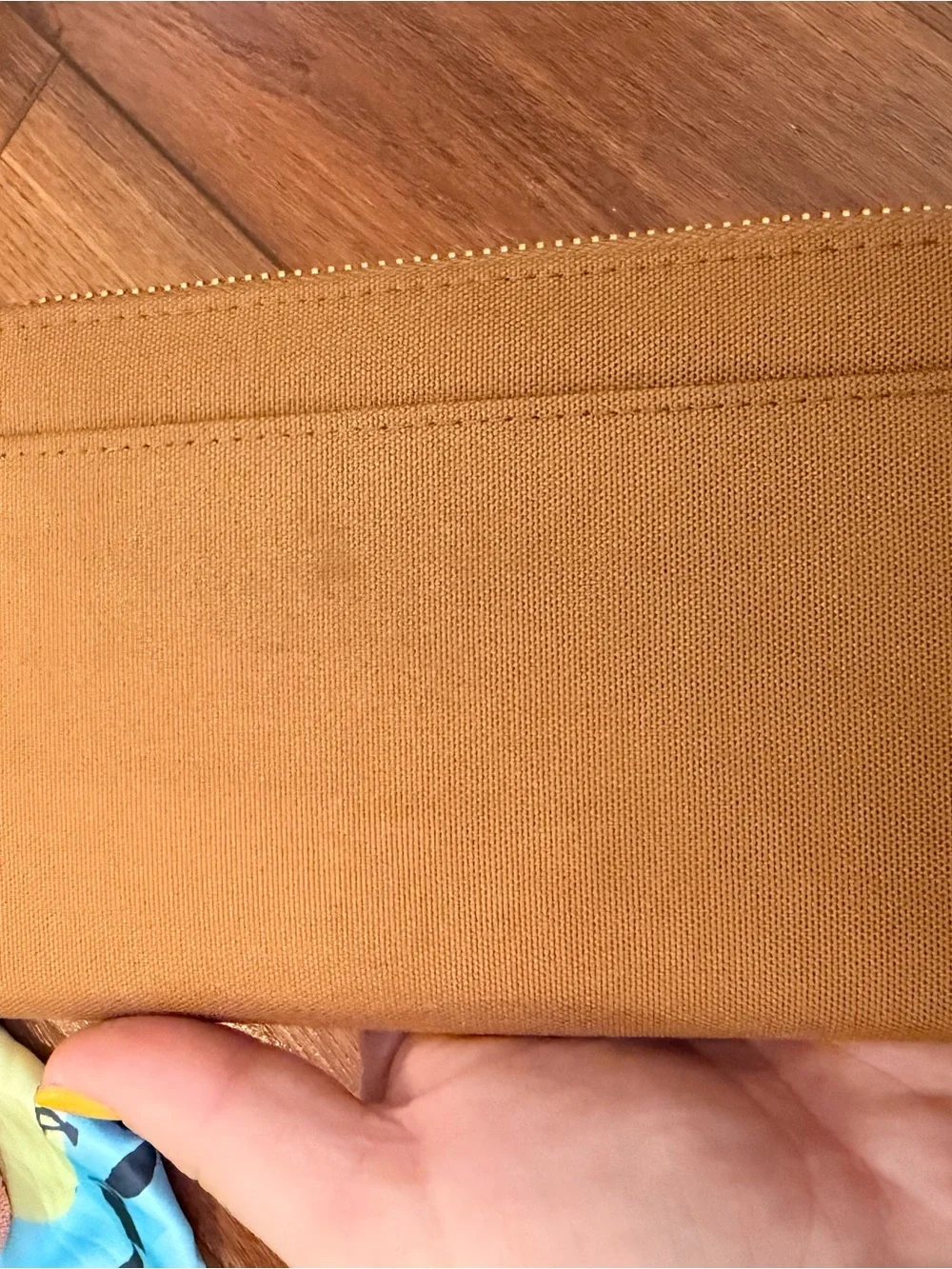 Carhartt Zip Wallet in Carhartt Brown Canvas with Logo Patch